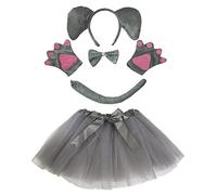 Petitebelle Bandeau Bowtie Gants Queue Jupe Unisexe Adulte 5pc Costume Taille Unique l'éléphant