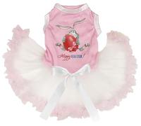 Petitebelle Bunny Egg Happy Easter Robe pour chien Rose/beige Taille S