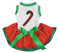 Petitebelle Candy Stick Robe pour chien Blanc/rouge Vert Taille L