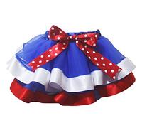 Petitebelle Filles 4 Juillet Robe bleu 4 Etoiles couche Ruban blanc rouge Fille Pétale Jupe Nb-8Y 1-3year blanc, rouge, bleu