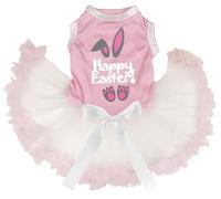 Petitebelle Happy Easter Bunny Ear Puppy Dog Dress (rose/beige, taille L)
