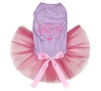 Petitebelle My Mummy is Amazing Robe pour chien Happy Mother's Day (Lavande/Rose, XXL)