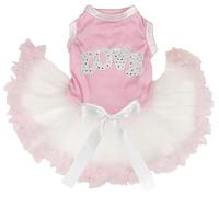 Petitebelle Paillettes Love Puppy Dog Dress (rose/beige, XXL)
