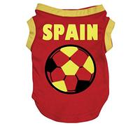 Petitebelle T-shirt pour chien Motif football espagnol Rouge Taille S