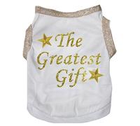 Petitebelle The Greatest Gift Chemise pour chien Blanc/doré Taille XXL