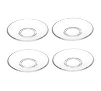 Petites assiettes en verre, 4 assiettes en verre transparent de 3, 5 pouces rondes, petite soucoupe polyvalente lavable et réutilisable pour le thé, le dessert, les collations, les fruits, transparent