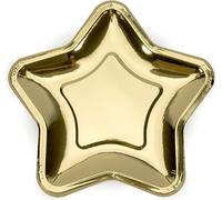 Petites assiettes étoilées Décoration de table de Noël 6 pièces dorées 18 cm