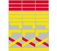 Petites Balises circuits de randonnées jaunes et rouges - 30 pièces - Sticker/autocollant