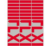 Petites Balises circuits de randonnées rouge - 30 pièces - Sticker/autocollant
