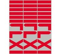 Petites Balises circuits de randonnées rouge - 30 pièces - Sticker/autocollant G