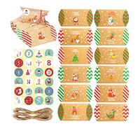 Petites boîtes cadeau de Noël oreiller papier kraft boîte à bijoux boîte à bijoux fête de Noël fournitures de décoration de fête emballage de bonbons