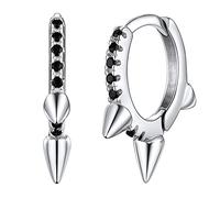 Petites Boucle d'oreille Creole Strass Anneau Pendentif Argent Femme 925 Sterling Clou Cercle Zirconium Hérisson Cadeau Noël Maman Copine Jeune Ado