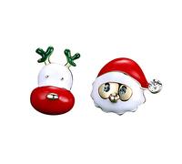Petites boucles d'oreilles Arbre de noël Boucle D'oreille Mignon Festif Bijoux Cadeaux De Noël Pour Femmes Enfants Filles Cloche Santa Flocon Neige (F, One Size)