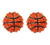 Petites boucles d'oreilles Boucles d'oreilles à tige de sport de sport en cristal brillant rugby mignon à tige baseball (E, 1 5cm)