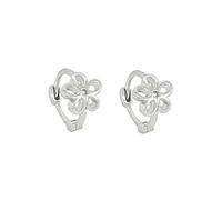 Petites boucles d'oreilles créoles délicates en argent sterling 925 de 6 mm pour cartilage, boucles d'oreilles créoles pour femmes et filles, mini CZ marguerite fleur de cerisier hélix, tragus, 2e et