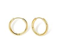 Petites boucles d'oreilles créoles en or légères : boucles d'oreilles créoles à charnière pour lobe, cartilage, hélix, petites boucles d'oreilles créoles en plaqué or, argent, noir, pour homme et