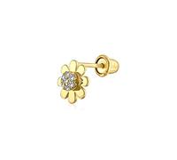 Bling Jewelry Petites Boucles D'Oreilles De Cartilage En Or Jaune 14 Carats Avec De Délicats Accents De CZ Pour Femmes Et Adolescentes Sécurisées Avec Des Vis De Fixation Pour Le Lobe De L'Oreille