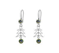 Petites boucles d'oreilles d'oreilles cloche d'arbre de noël, créatives de fête vacances, bijoux cerceaux pour femmes (Camouflage, One Size)