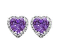 Petites boucles d'oreilles Élégant Tempérament Long Visage Mince Gland Plein De D'oreilles Amour Fille De Luxe Tempérament (Purple,One Size)