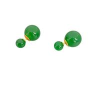 Petites boucles d'oreilles en argent 925 avec calcédoine d'agate verte pour femme Cadeau de bureau, Moyen, Métal, Pas de pierre précieuse