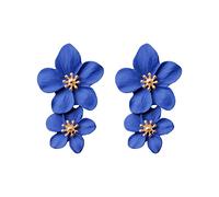 Petites boucles d'oreilles Mode créative nouvelles d'oreilles personnalité européenne et tendance couleur double couche clous de fleurs douces (C, One Size)