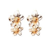 Petites boucles d'oreilles Mode créative nouvelles d'oreilles personnalité européenne et tendance couleur double couche clous de fleurs douces (F, One Size)