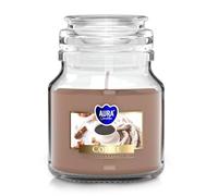 Petites bougies parfumées dans un verre avec couvercle Parfum café