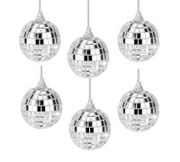 Petites Boules à Facettes 6 Pièces Boule Disco Miroir,Boule à Facettes,Boules Disco Miroir 5cm Mini Boule Miroir Argent Miroir Boule à Facettes pour Disco Fever Années Bar Fête Sapin De Noël