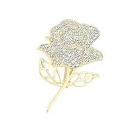 Petites broches élégantes en forme de rose avec strass - Unisexe - Texture en alliage - Convient pour les tenues tendance - Broche élégante pour femme