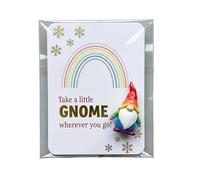 Petites cartes de poche nain arc-en-ciel sur le thème du nain, adorable mini nain de jardin pour décoration de sac, porte-clés, cadeaux de fête pour homme et femme (G)