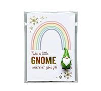 Petites cartes de poche nain, carte arc-en-ciel ornement de nain, cartes cadeaux sur le thème du nain, adorable mini nain pour décoration de sac, porte-clés, cadeaux de fête pour homme et femme (D)