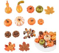 Petites citrouilles | Pumpkin paysan artificiel avec feuilles d'érable, glands et pins comme décorations d'automne | Des accessoires de photographie réaliste pour la devise, décoration de table et Tha