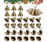 Petites Clochettes, 30 Pièces Vintage Petite Cloche 42x38mm pour décorations de Festival de Mariage,Cloche de noël pour Les sapins de Noël,Grelots en Métal pour Porte Clé Clochette, Bricolage