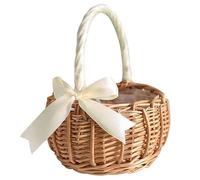 Petites Corbeilles Osier avec Anse, Panier De Mariage En Paille, Panier de Fleurs Tissé en Osier, Panier De Dispersion De Mariage, Panier De Demoiselle d'Honneur Pour Fleurs Et Fruits