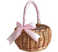 Petites Corbeilles Osier avec Anse, Panier De Mariage En Paille, Panier de Fleurs Tissé en Osier, Panier De Dispersion De Mariage, Panier De Demoiselle d'Honneur Pour Fleurs Et Fruits