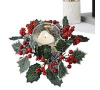 Petites couronnes - Mini anneaux de bougie de 8 pouces, décor de baies artificielles | Centre de table festif, décoration d'intérieur pour vacances saisonnières, Thanksgiving, Noël, pour fenêtre d'arm
