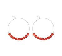 Petites créoles cornaline & argent