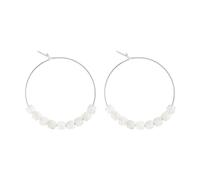 Petites créoles pierre de lune 2 & arg