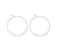 Petites créoles pierre de lune 2 & or