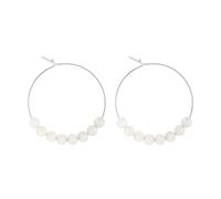 Petites créoles pierre de lune & argent