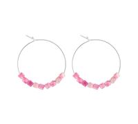 Petites créoles tourmaline rose & argent