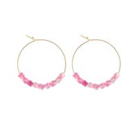 Petites créoles tourmaline rose & or