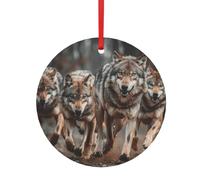 Petites décorations de Noël 2024 avec imprimé loups - Tailles assorties (S, L)