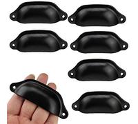 PETITES ECREVISSES 10PCS Tirez Poignées Coquilles Rétro Métal Cabinet Bouton de Porte pour Tiroir Placard Intérieure Meuble Tirer,98mm (Noir)