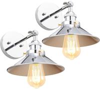 PETITES ECREVISSES 2 packs Appliques Murales Interieur Modernes Lampe Murale Industrielles en Métal Spots muraux Design Ajustable Luminaire E27 ø22cm pour Chambre Séjour Cuisine (Argent)