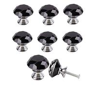 PETITES ECREVISSES 40mm Bouton de Meuble Poignée Diamant, Poignée en Verre Cristal Forme de Porte Placard tiroir,10 PCS (Noir)