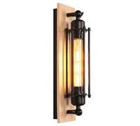 PETITES ECREVISSES Applique murale industrielle Noire Lampe Murale Vintage E27 Spots muraux Intérieures luminaires Murales en Métal et Bois 37cm pour Chambre Salles à manger Couloirs Salon