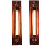 PETITES ECREVISSES Applique murale industrielle Noire Lampe Murale Vintage E27 Spots muraux Intérieures luminaires Murales pour Chambre Salles à manger Couloirs Salon (Rouille rouge-2-48cm)