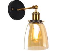 PETITES ECREVISSES Applique Murale Intérieur E27 Lampe Murale Moderne Industrielle Plafonnier Luminaire Rétro Abat-jour en Verre Réglable Éclairage Cuisine Salon Chambre
