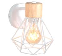 PETITES ECREVISSES Applique Murale Intérieur Vintage Lampe Murale E27 avec Bois Luminaire Plafonnier Industrielle Métal forme Cage Design pour Cuisine Salon Chambre